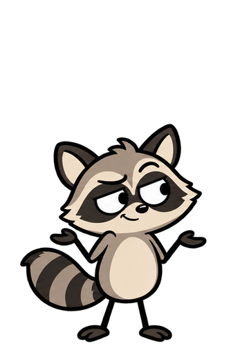 Raccoon, neutral expression