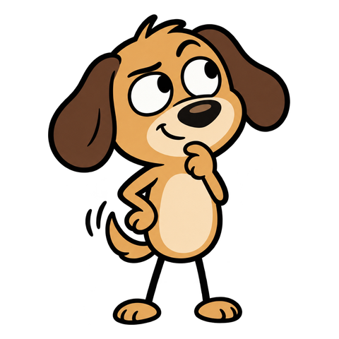 A curious tan dog with dark floppy ears and a paw beneath its chin